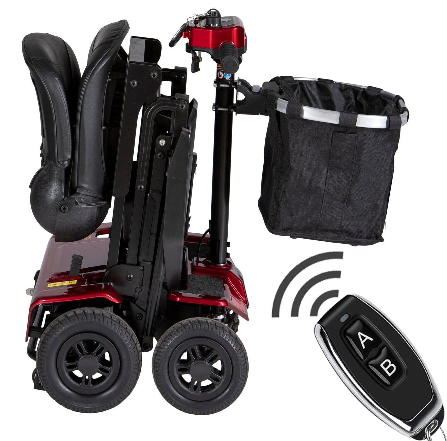 Automatic Folding Electric Mobility Scooter Remote Control Removable Lithium Battery Portable